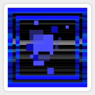 Black and Blue Squares Sticker